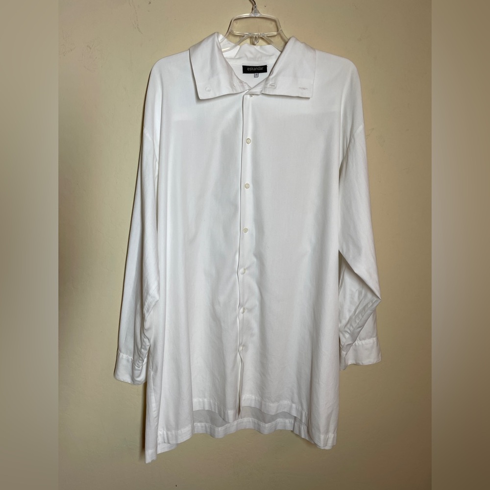 Eskandar Women's White Cotton Blouse Size 2